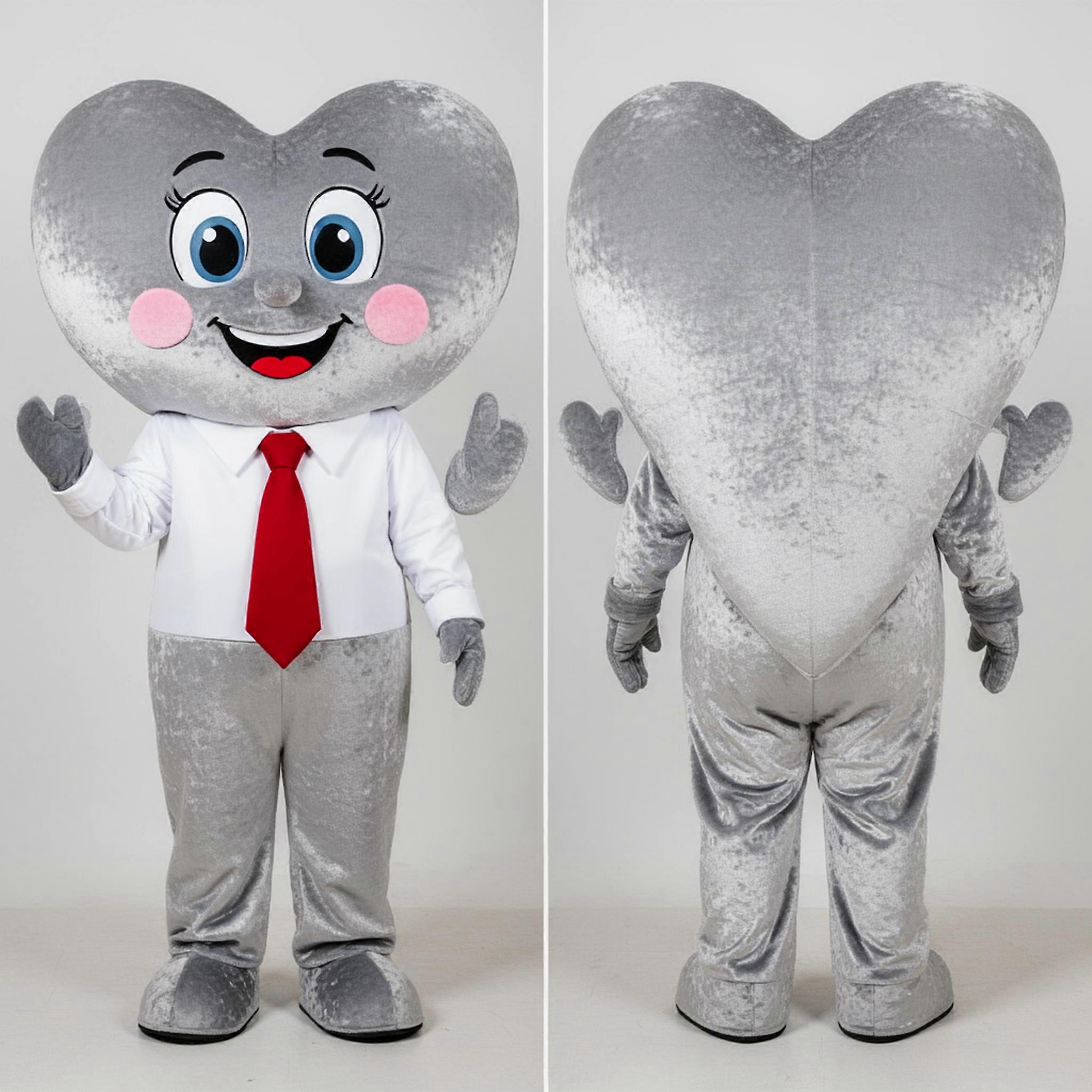 MASTICOT Silver Velvety Heart Mascot