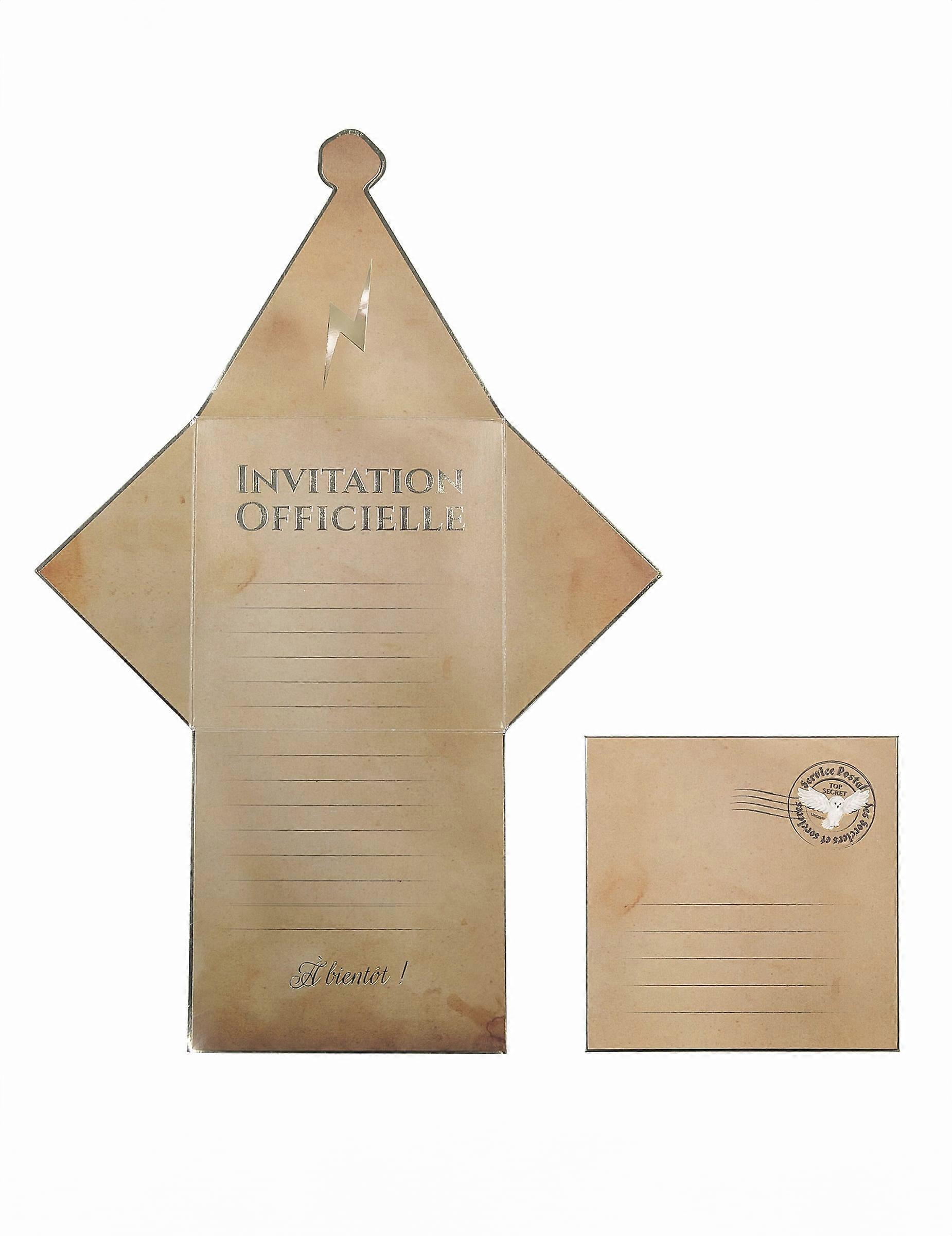 8 Invitations with envelopes, Sorcerer's Apprentice, 29 x 20 cm