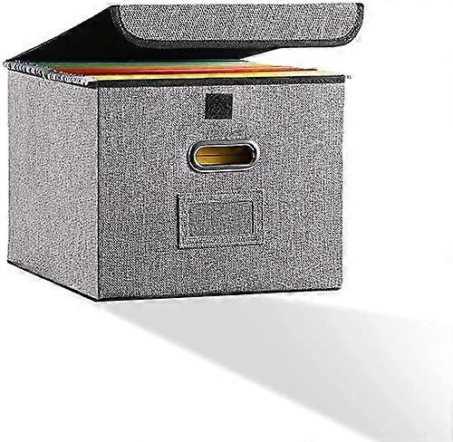 Durable Collapsible Linen File Box For Letter-Sized Documents