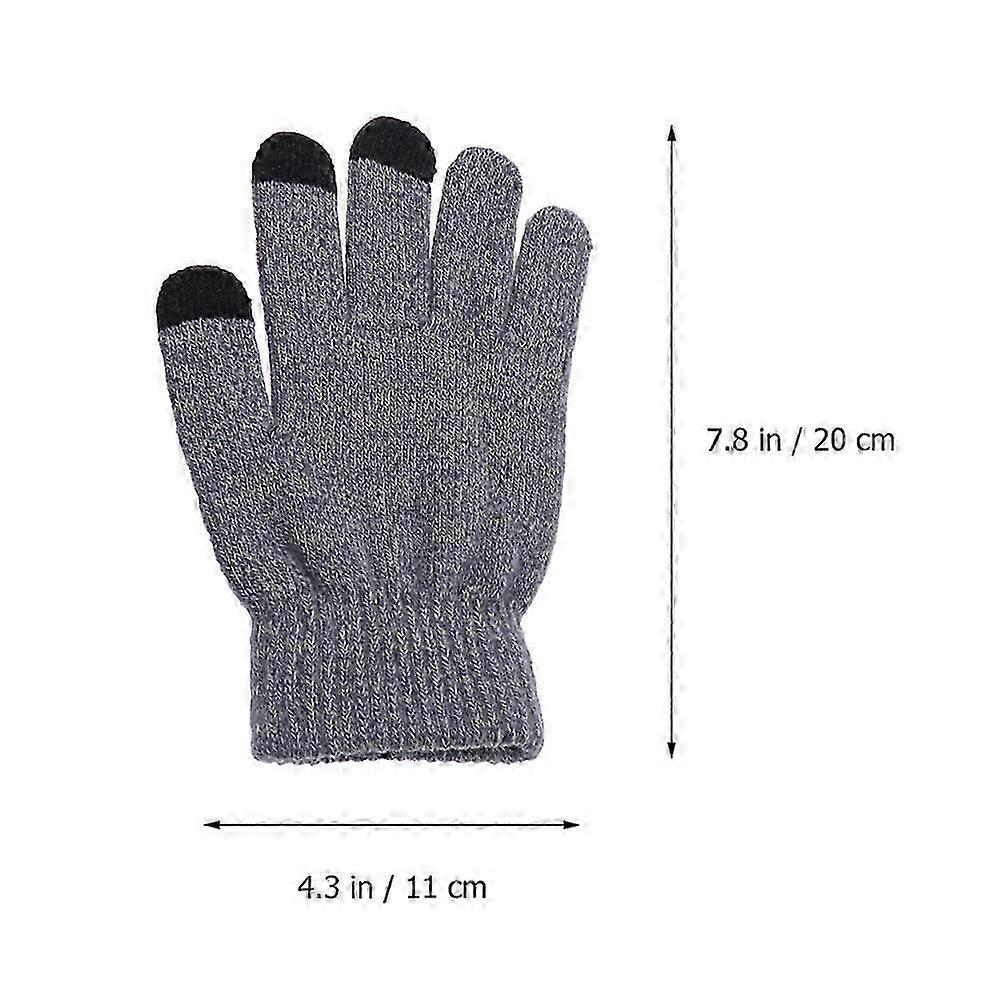 Knitted Screen Touch Gloves Thick Gloves for Winter 2Pairs