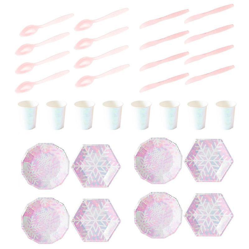 23X23x0.2cm Pink Plates 40pcs Paper Plate Disposable Cake Tableware Paper Cutlery Party Supplies (pi