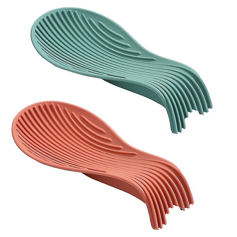 2 Pieces Non-slip Silicone Spoon Holder Kitchen Cookware Holder
