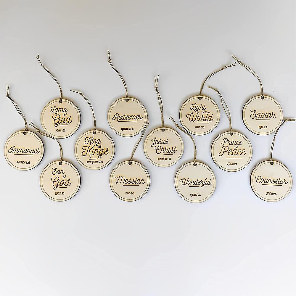Jesus Ornaments Wooden Christmas Tree Hangable Decors Pendant For Church Home