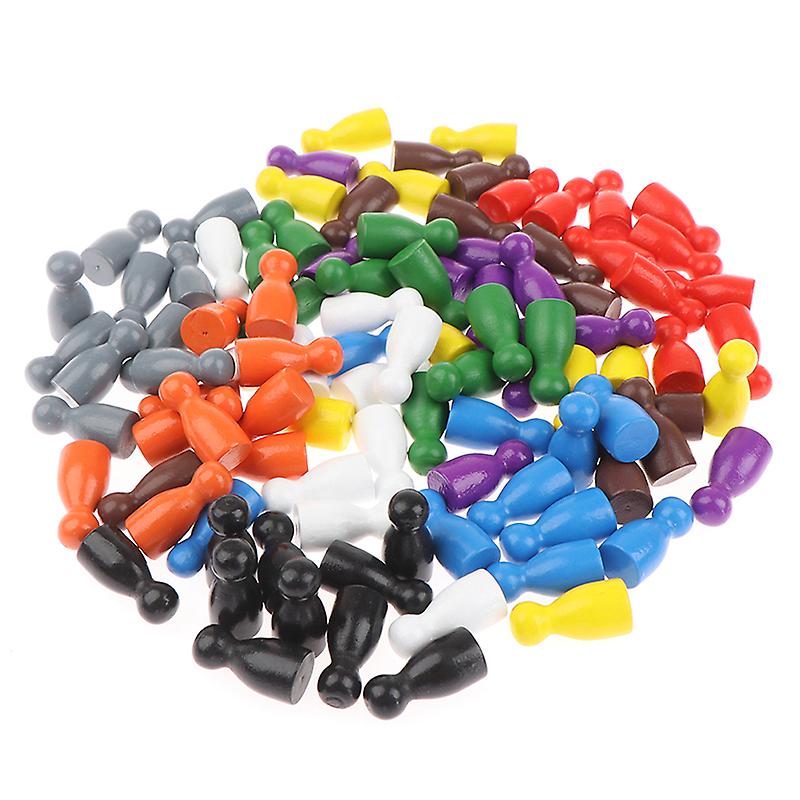 100pcs Diameter Pawn Wooden Pawn Pieces Chess Boardgame Accessories Markingcolor