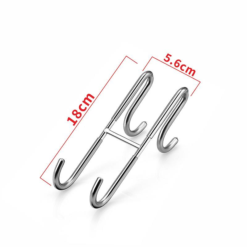 No Drilling Shower Hook - Shower Wall Hook with Rubber - Shower Extractor Protector Holder - Silver 2pac