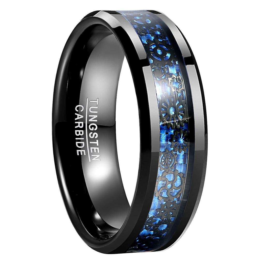 8mm Width Men's Tungsten Carbide Steel Ring