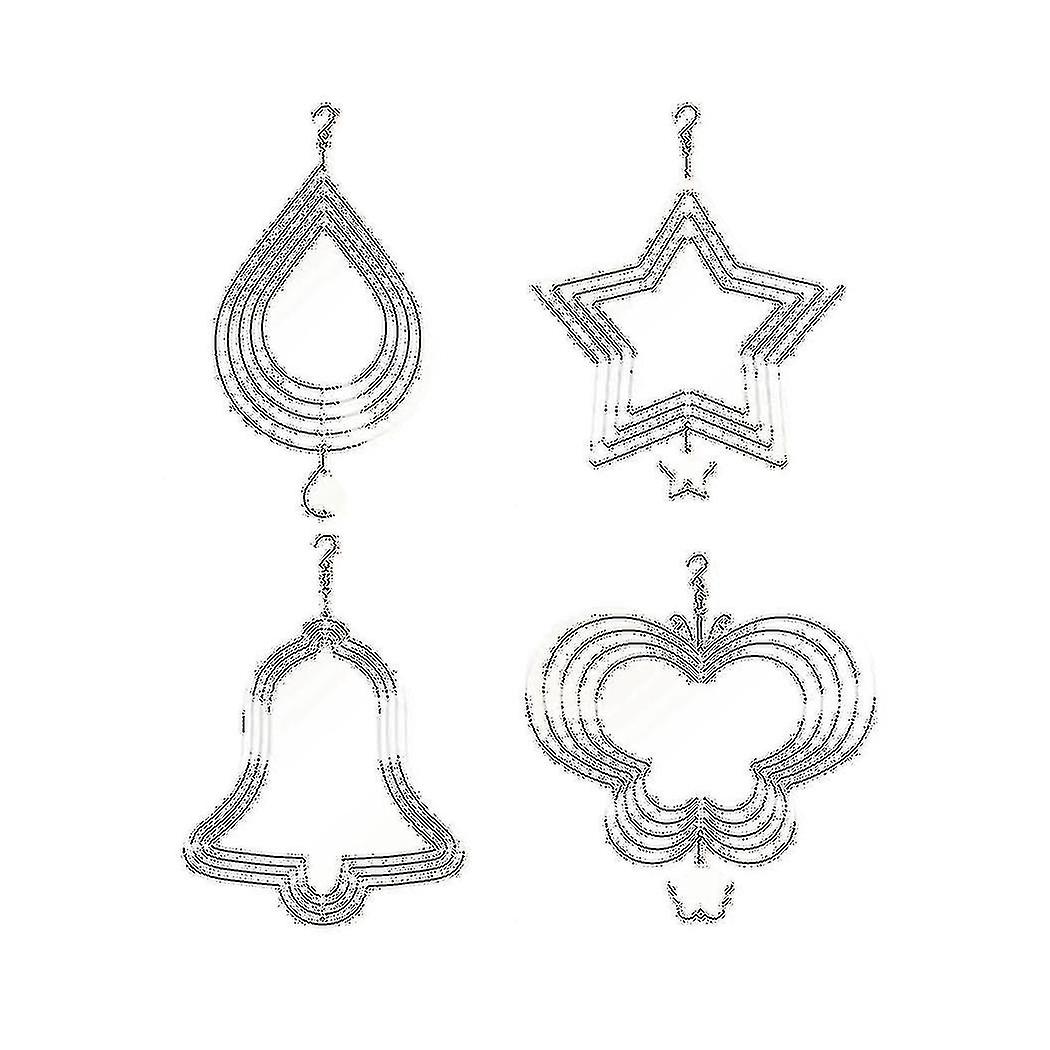 4pcs Sublimazione Wind Spinner Blanks 3D Wind Spinners Multi-hanging Wind Spinners 8 pollici per Outdoo