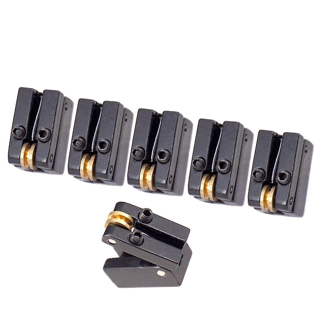 Black Fixed 6 String Headless Guitar Bridge Tailpiece Roller Saddle