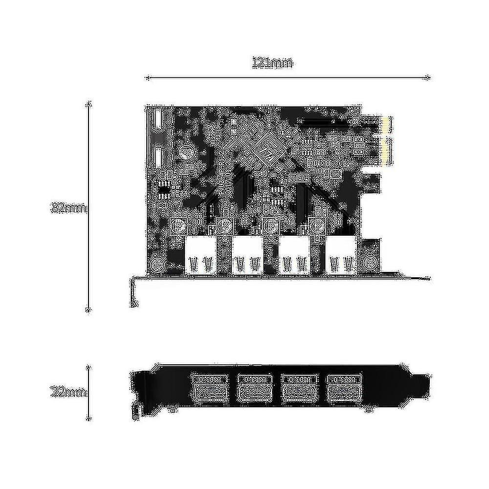 Pci-e To Usb3.0 Adapter Card 4 Port Usb3.0 High-speed Expansion Card Desktop Computer Splitter