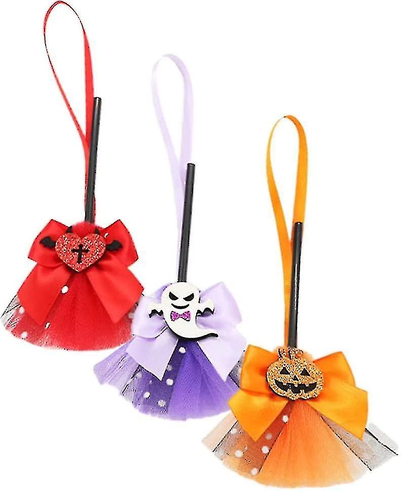 Halloween Broom Ornament Halloween Tree Hanging Broom Dollhouse Mini Broom Witches Broomstick Prop Halloween Party