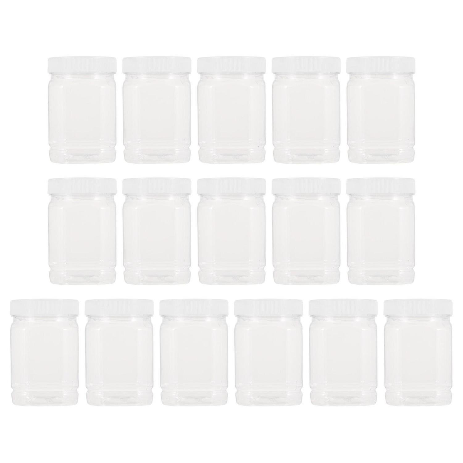 16pcs 1000ml Plastic Bottles Honey Storage Bottles Food Containers (transparent)