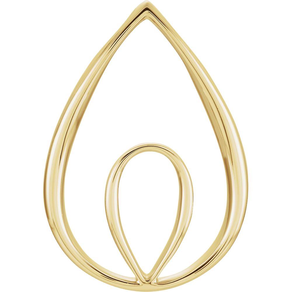 14Kイエローゴールドフリーフォームペンダントネックレス-女性用ペンダント - 3.5グラム