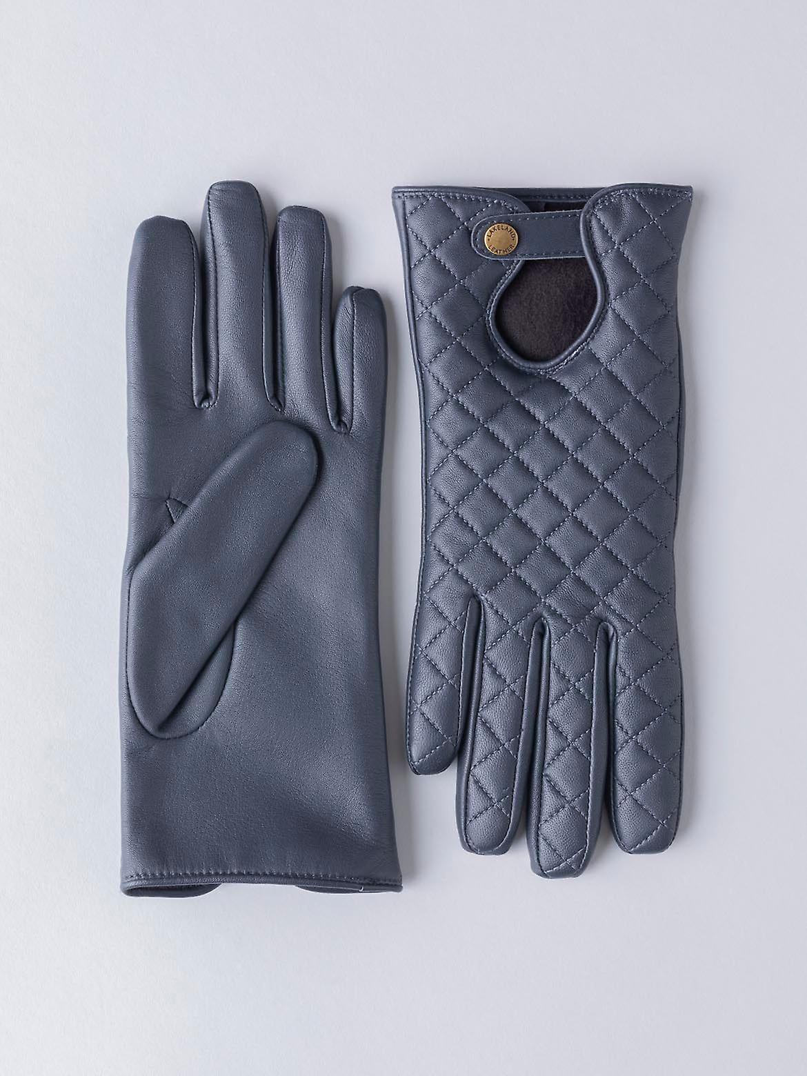Tarn Leather Quilted Gloves in Navy