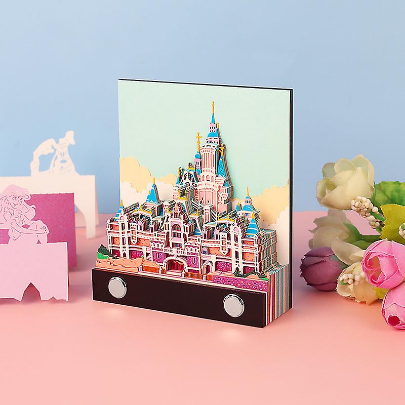 Fantasy Fairy Tale Castle 2d Vertical Three-dimensional Notepad Paper Carving Creative Gift