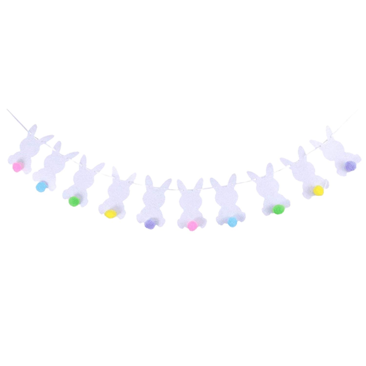 Easter Banner Anti-fade Precise Cutting Delicate Shape Decorative Foldable Happy Easter Rabbit Ball