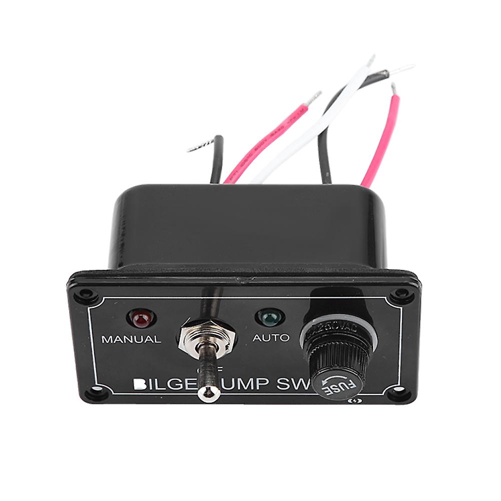 12V DC LED Indicator Bilge Pump Switch Panel Manual / Off / Auto for Boat Marine 