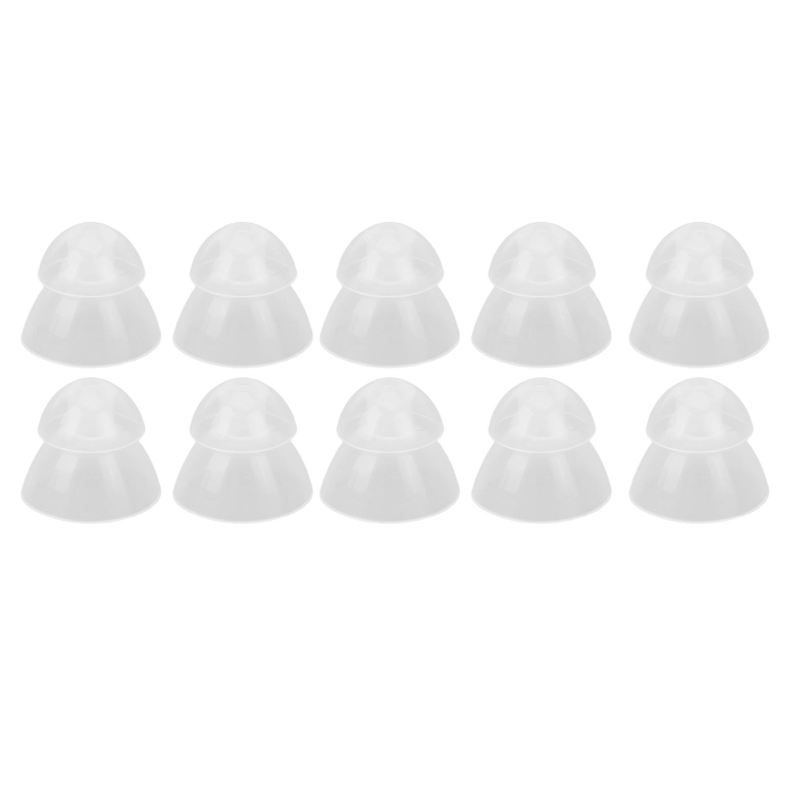 10 Pcs Clear Soft Silicone Eartips Double Layer Anti-Static Ear Tips for Hearing Amplifier Size L