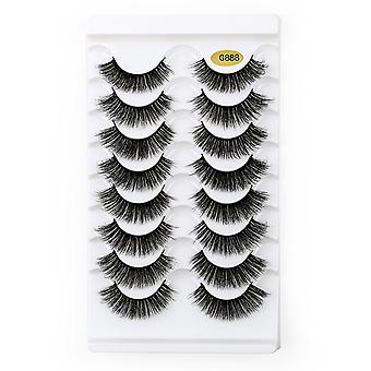 8 par Super Curl 3d Faux Eyelashes Wolne od okrucieństwa, grube, puszyste, objętościowe, delikatne rzęsy do codziennego i oficjalnego noszenia oczu
