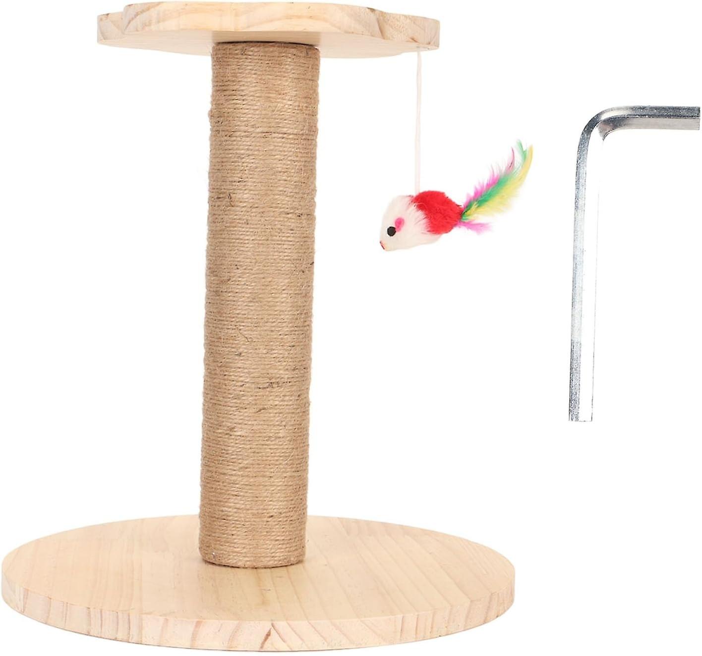 Stable Cat Scratching Post with Jumping Platform, Durable Sisal Scratch Pole, Rest & Exercise for Ki