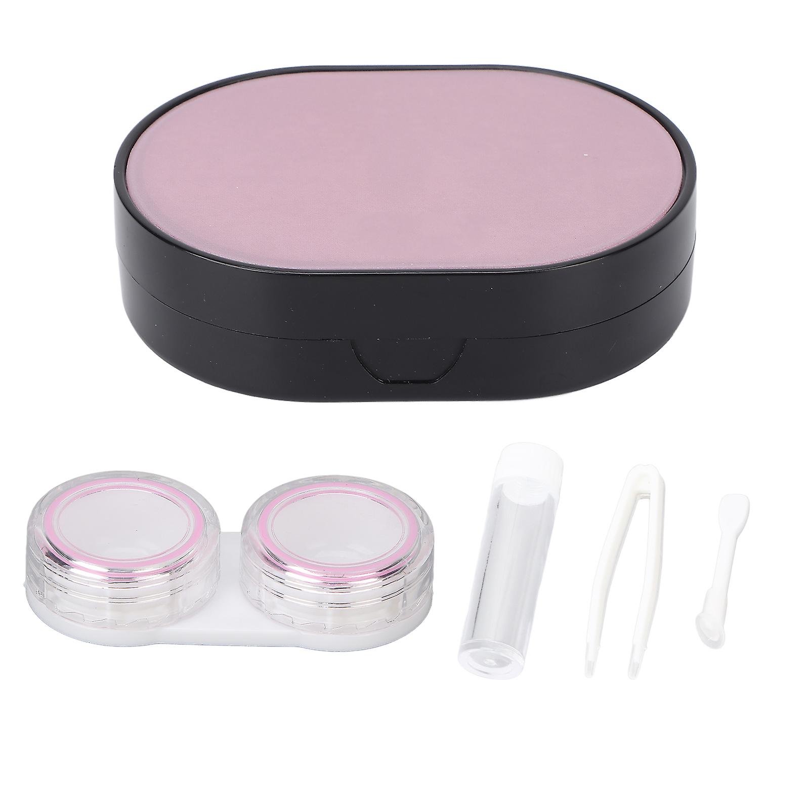 Portable Contact Lens Box Contact Lens Storage Container with Tweezer Tube for Care Solution