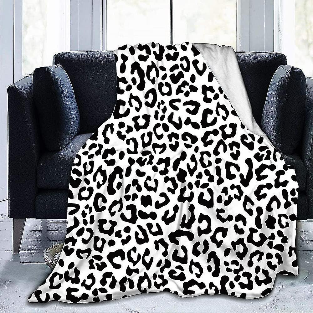 Ultra Soft Leopard Print Blanket Lett Mikrofiber Plysj Gepard Flanell Kast Alle årstider Varm Koselig luksus fuzzy teppe for sofa sofa og seng