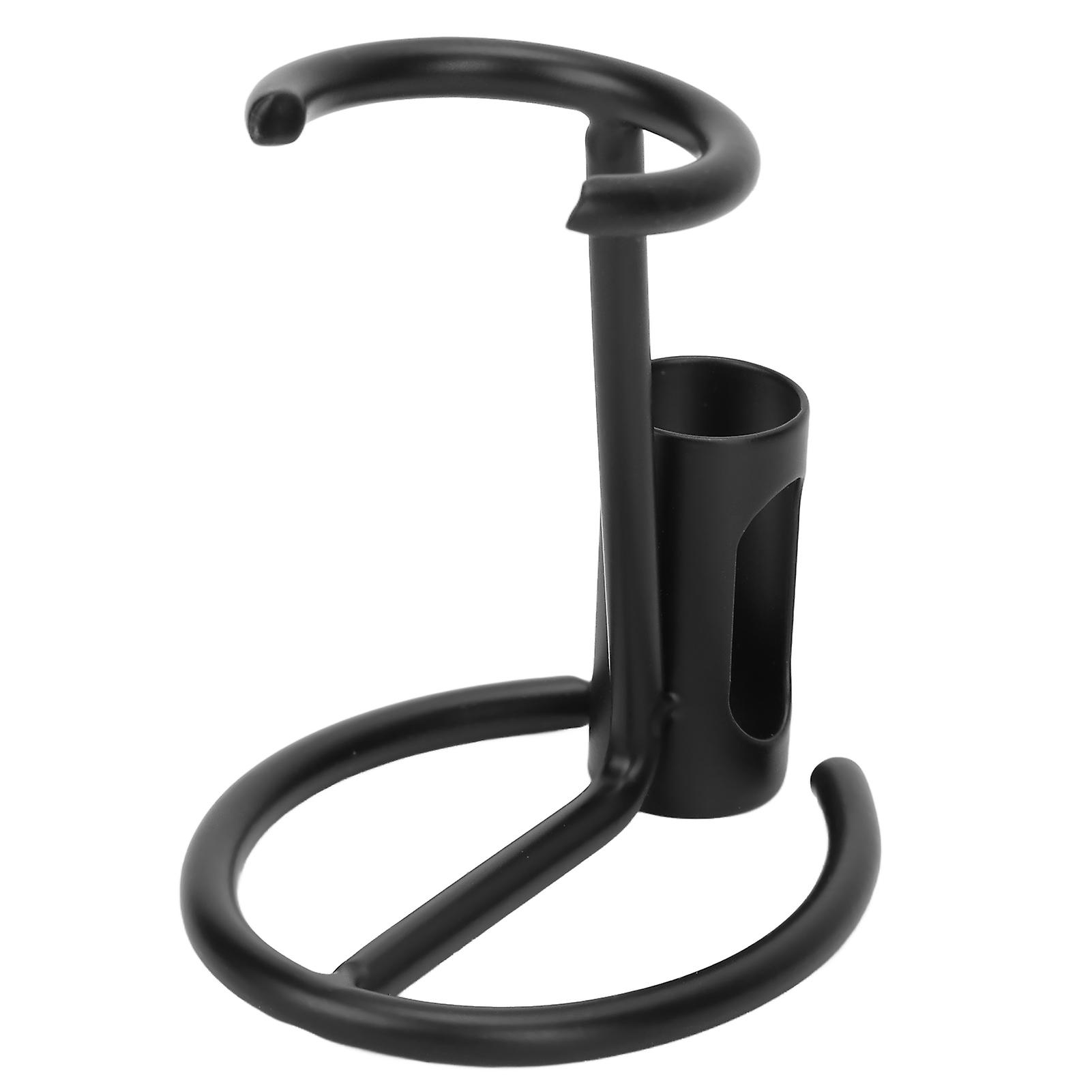 Support de rasoir moderne antidérapant à séchage rapide, support de rasoir pratique en métal noir mat pour blaireau