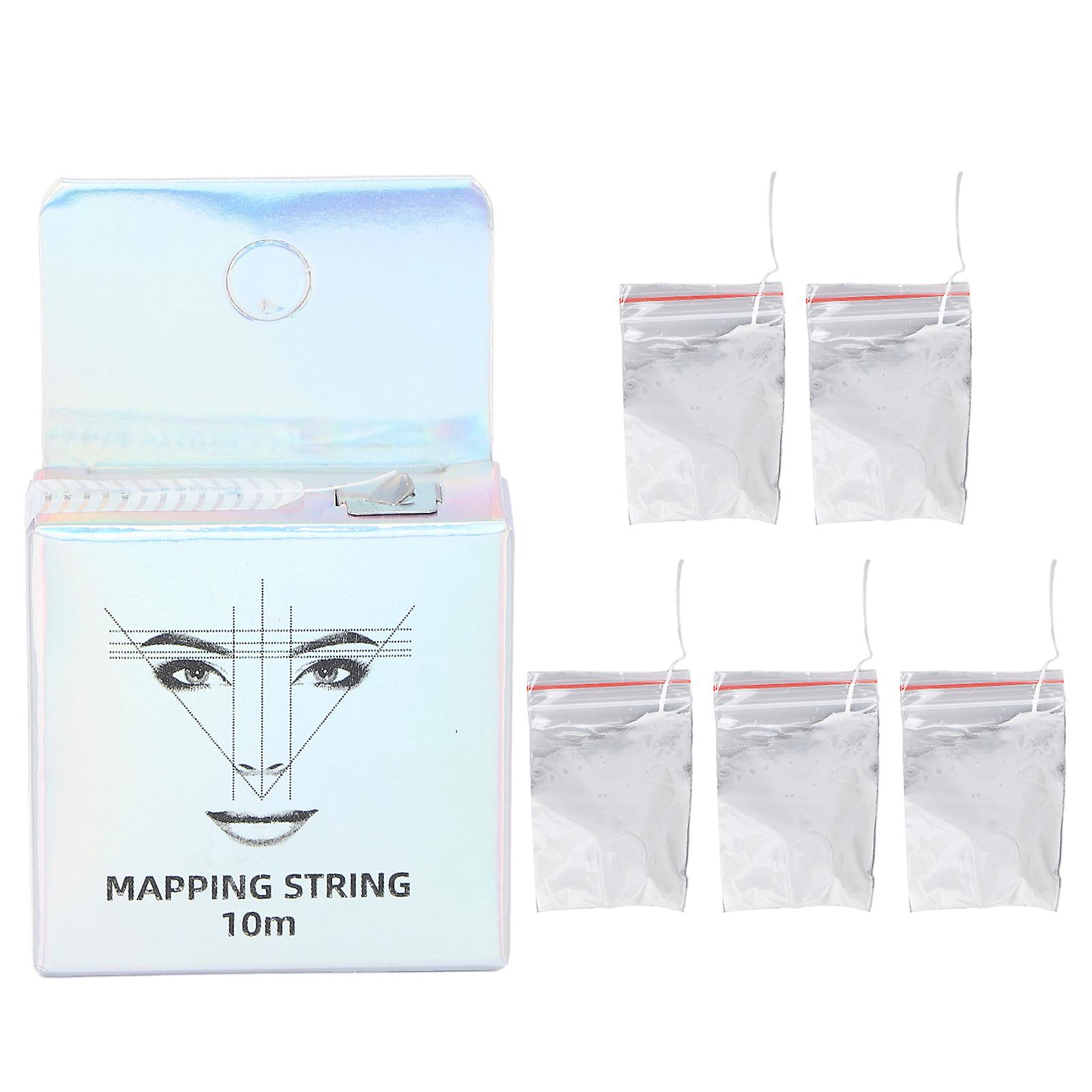 5pcs Pre Inked Eyebrow Mapping String Professional Microblading Marking String for Beauty SalonWhite Ink