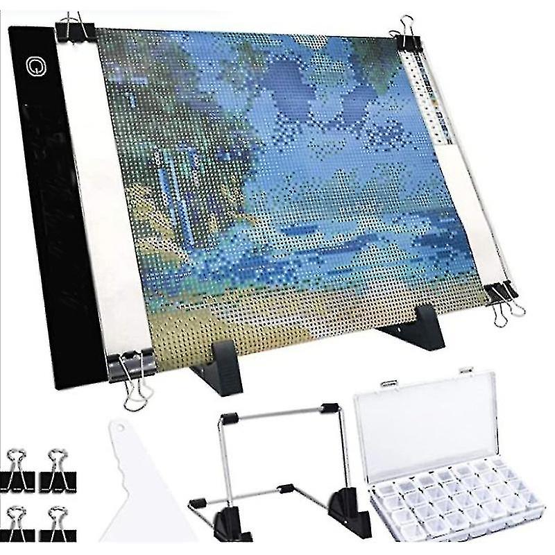 A3 Light Pad for Diamond Embroidery, Adjustable Brightness Drawing Light Table with Diamond Painting