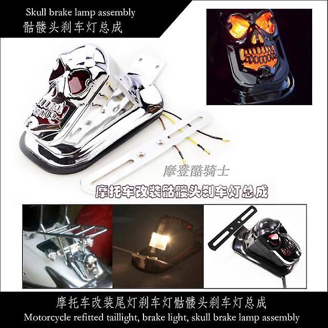 Motorcycle Modification Accessories Motorcycle Modification Tail Light Brake Light Modification Hardcover Skull Brake Light Assembly