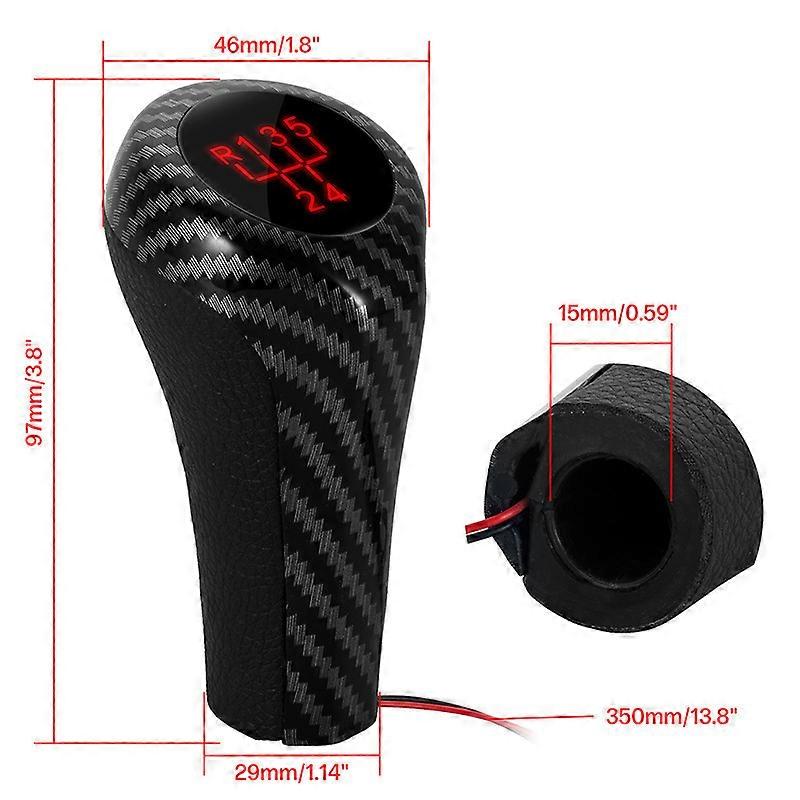 5/6 Speed Shift Knob ABS+Carbon Fiber Plating Shifter Knobs Transmission Gear Stick Shifting Lever Fit Most Manual Cars Truck