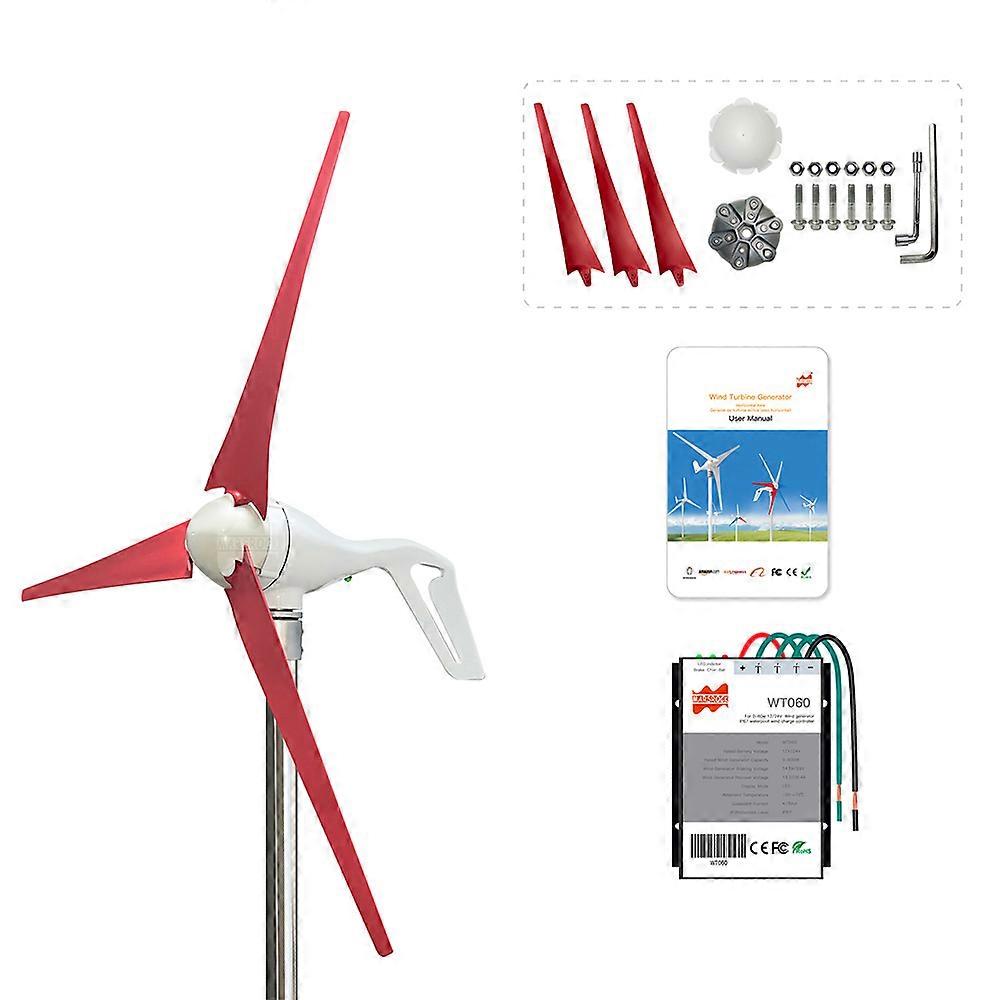 Redkid 3 Or 6 Blades 400w Ac 12v 24v Wind Turbine Generator Free With Controller Led Display Small M