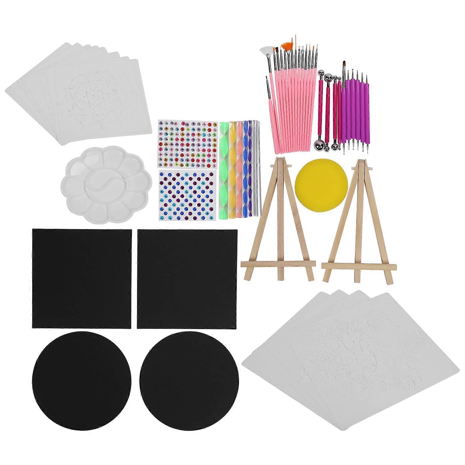 55pcs Mandala Dotting Tools DIY Dotting Pen Ball Stylus Palette Rock Painting Tool Kit