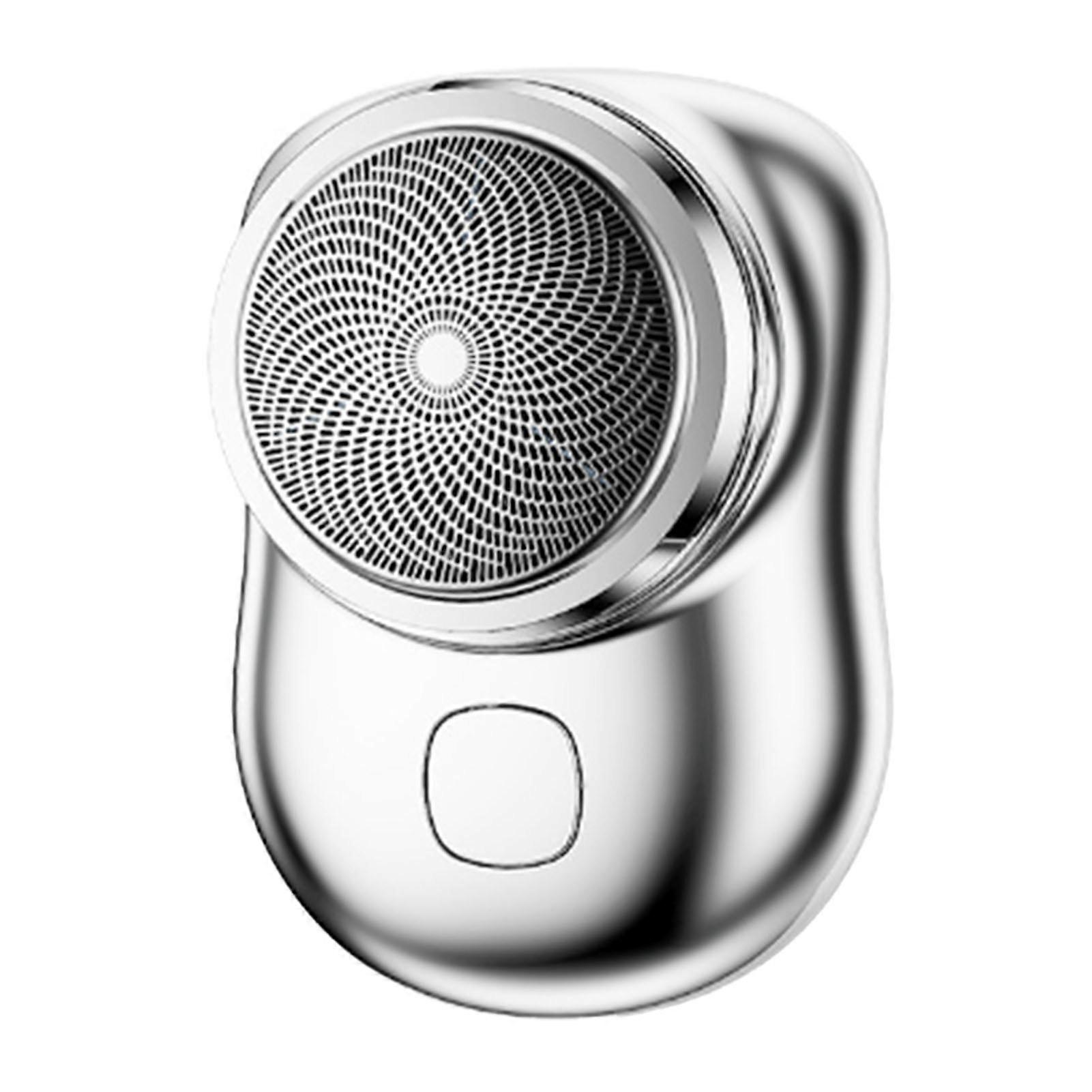 Men Beard Trimmer Portable Compact Rechargeable Beard Cutter Mini Pocket Trimmer Silver