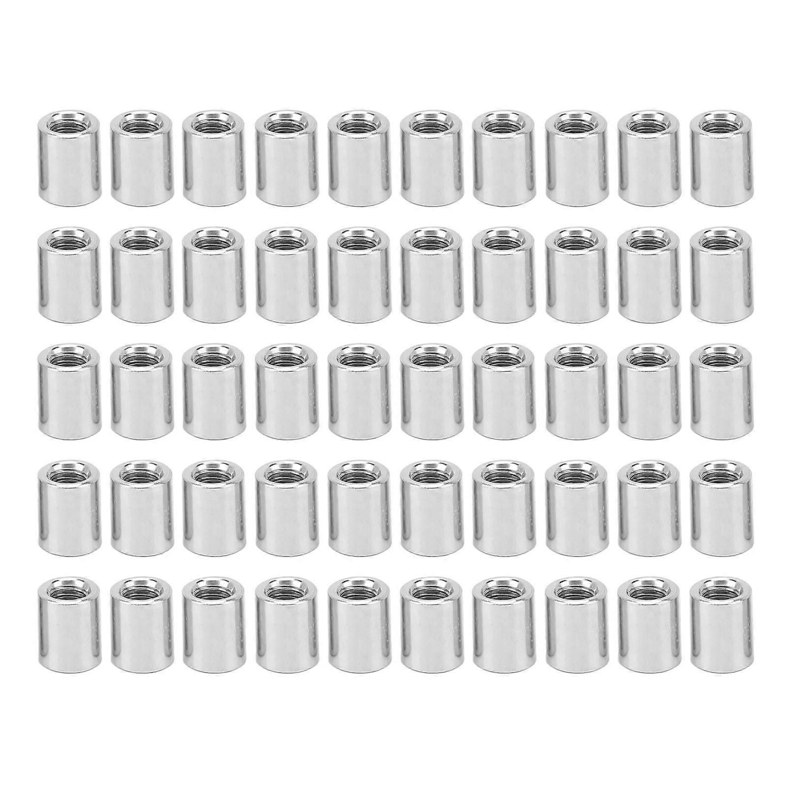 50PCS Round Connector Nut Set M5 X 0.8 8 L10mm Female Thread Rustproof Connection Nut Kit for Pipeline