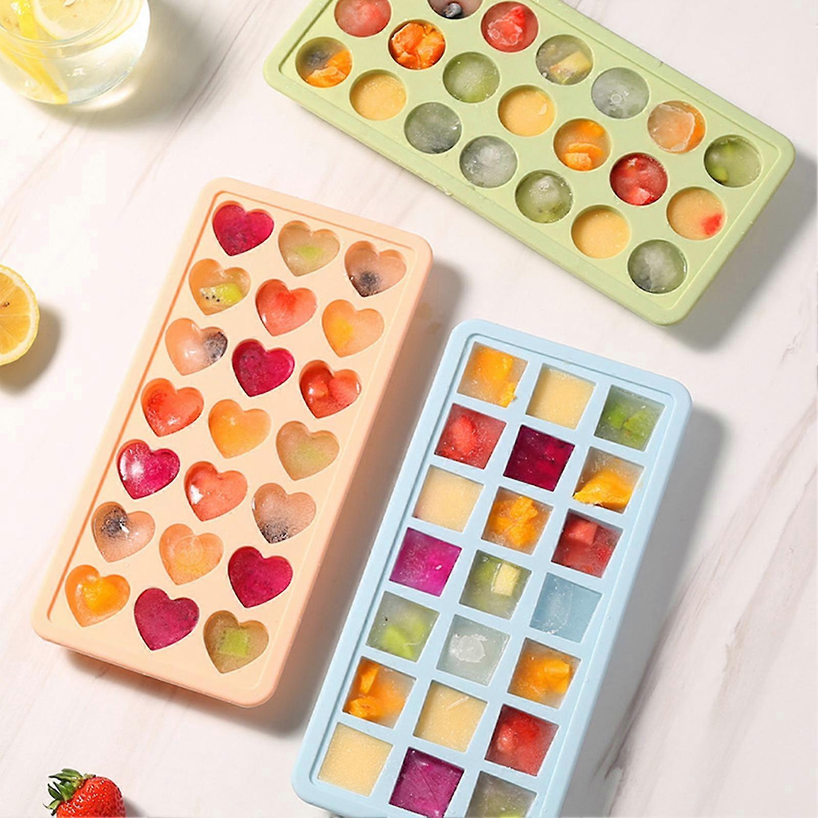 Silicone Heart Ice Cube Tray 21 Holes Non-stick Bpa Free Ice Cube Mold For Cocktails Whiskey Drinks