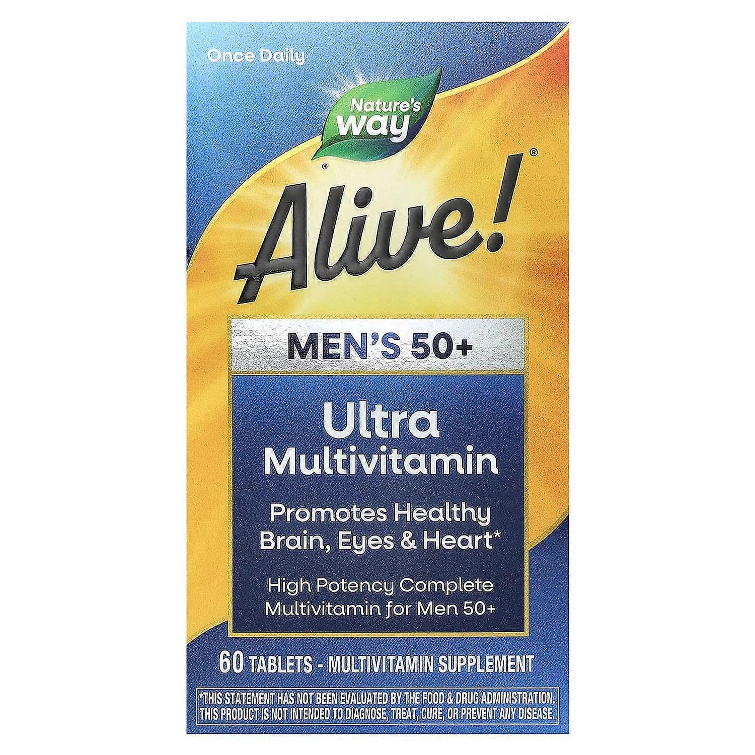 Nature's Way, Alive! Men's 50+ Ultra Potency Complete Multivitamin, 60 Tablets