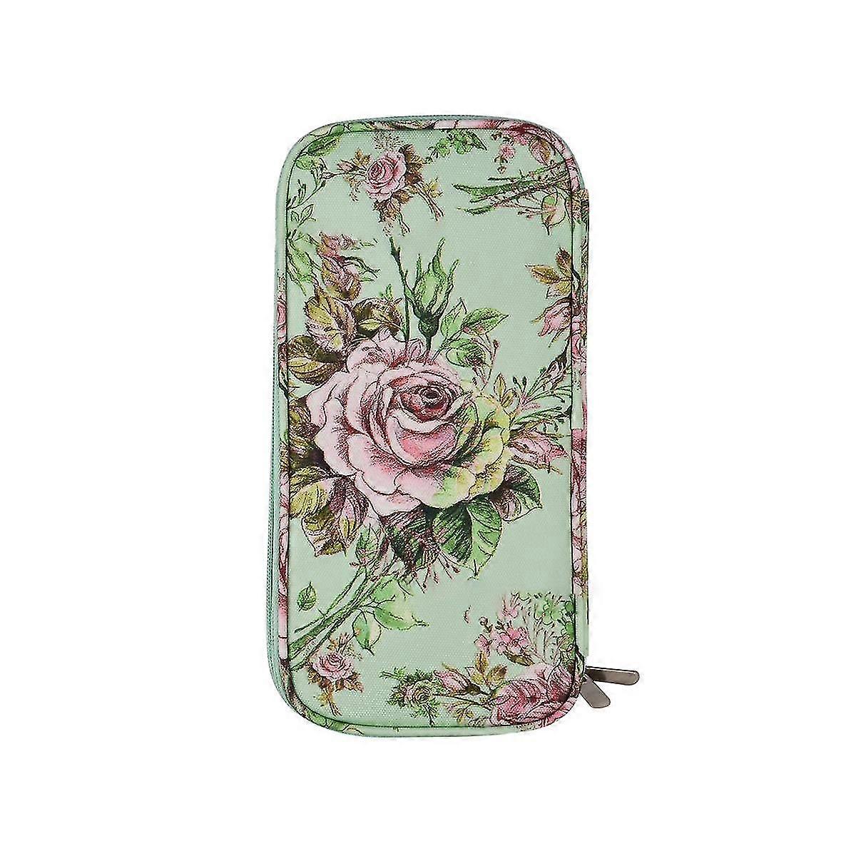 Knitting Needls Case Without Hooks And Accessories,zipper Storage Organizer Bag With Web Pockets Fo