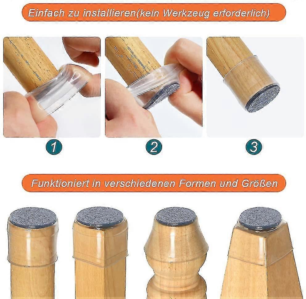 كرسي ينزلق ، 20 قطعة كرسي واقيات الساق ، كرسي وسادة ، واقيات أرضية سيليكون واضحة لأرجل كرسي مع انزلاقات شعر ، للخشب الصلب و T