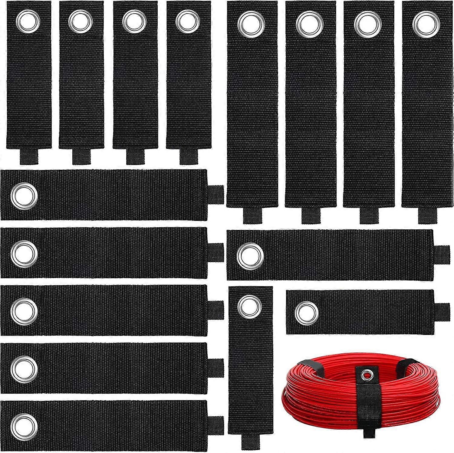 16 Pieces Heavy Duty Storage Strap Extension Cable Rack Organizer Hook And Loop Adjustable Cable Ties