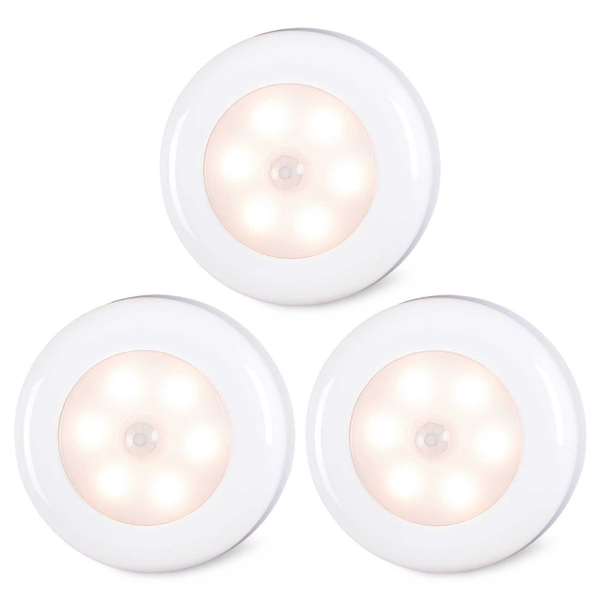Motion Sensor Lights Indoor,  Cordless LED Step Night Light for Under Cabinet (Warm White, 3 Pack)