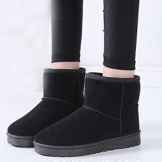 Winter Women's Short-Tube Snow Boot Plush Warm Women Shoes Suede Round-Toe Flat Heel Ankle Boots botines mujer 2024 WSH4267