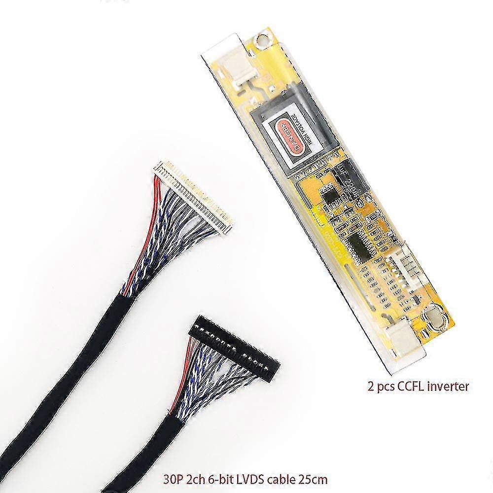 30p 2ch 6-bit καλώδιο Lvds εύκαμπτο επίπεδο καλώδιο 2 κιτ μετατροπέα Ccfl λαμπτήρων για την επισκευή οθόνης h