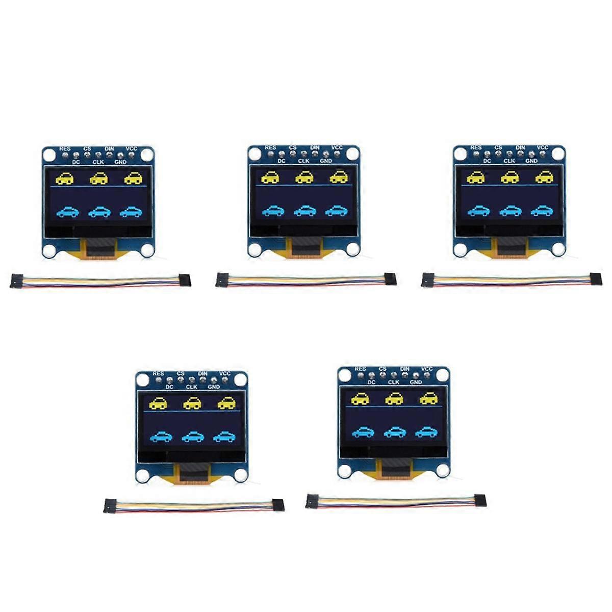 0.96Inch OLED Display Module SPI/I2C Communication Yellow Blue Display 128x64 Resolution for , 5Pcs