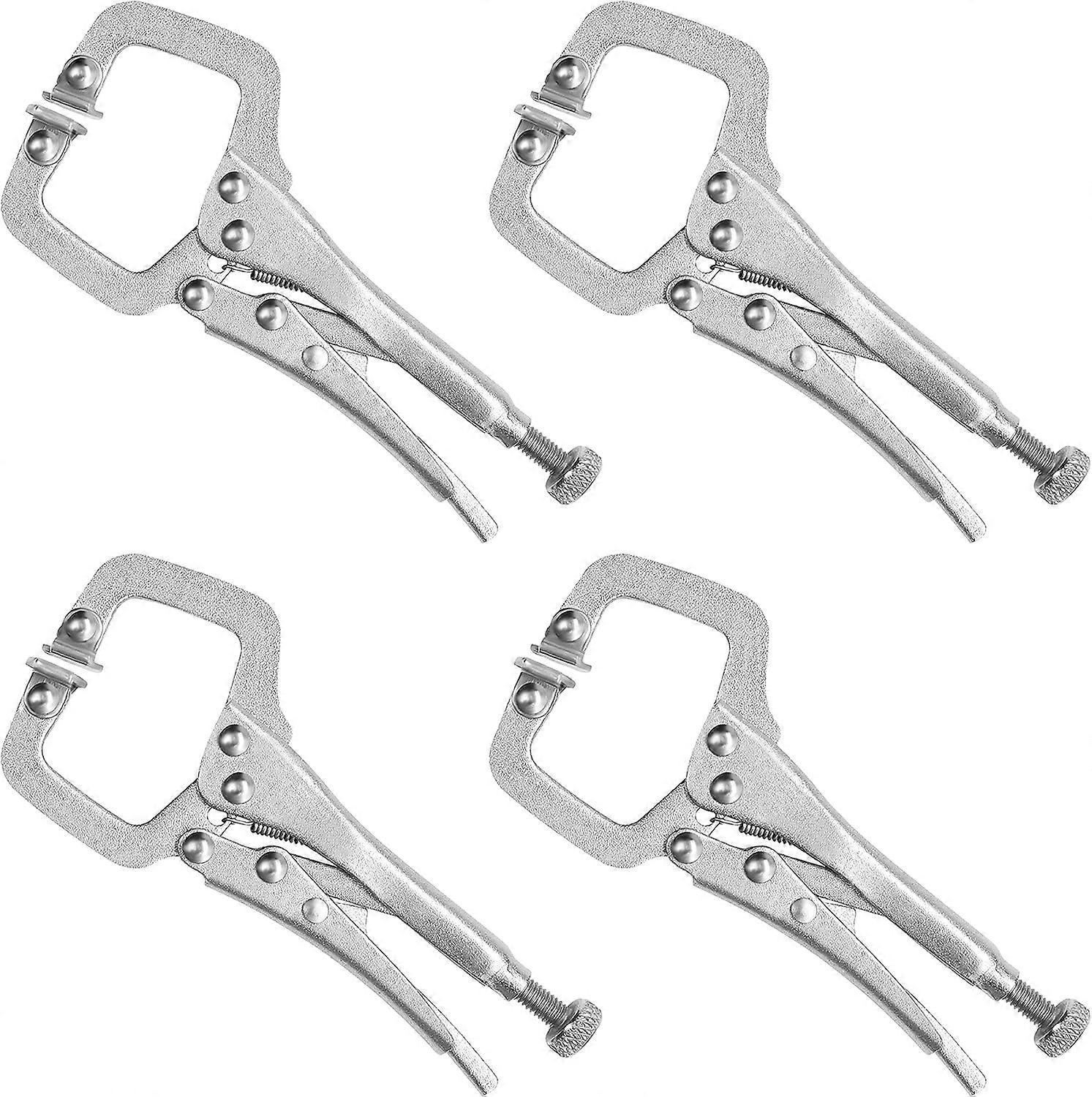 Metal C Clamps with Adjustable Screws and Swivel Plates (4 Pack) - Quick and Easy Use Vise Clamp for Uneven Surfaces, Angles, Crafts and Hobby,2024 Pi
