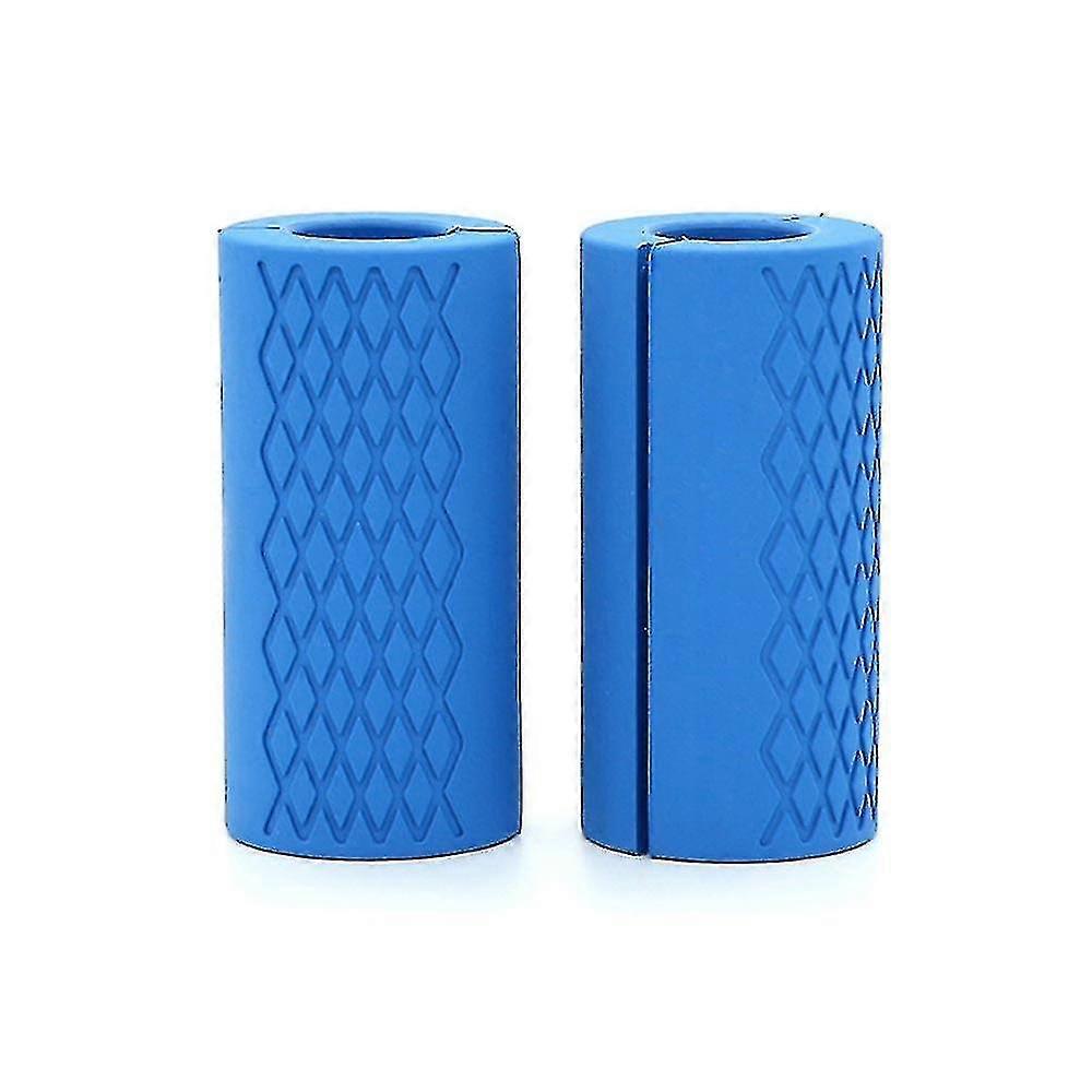 Sl 2PCS الدمبل يمسك الحديد يمسك شريط سميك محول الدهون يمسك شريط الوزن يمسك رفع الأثقال شريط المقابض اللونالأزرق