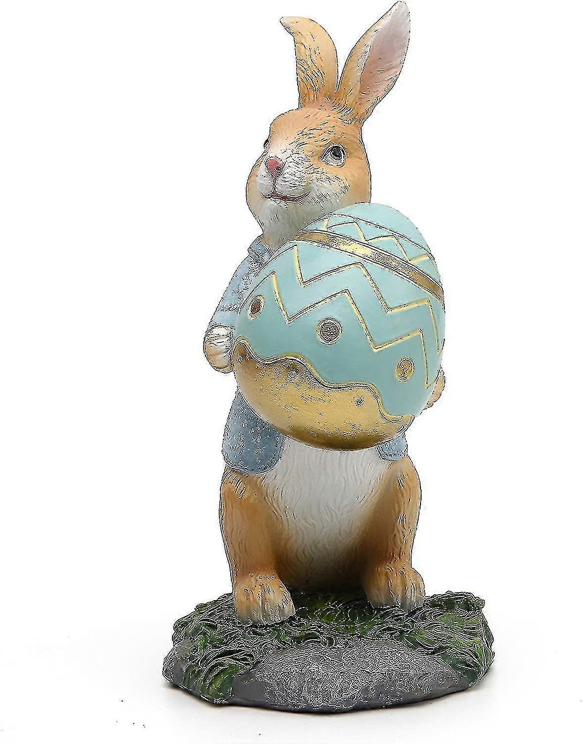 Polyresin Bunny With Carrot Decorations Spring Easter Decors Figurines Tabletopper Accessories For Party