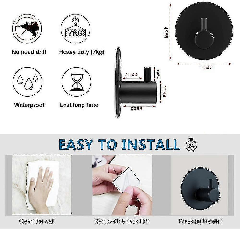 Towel Hook Self-adhesive Hook, Towel Holder Without Drilling,4pcs