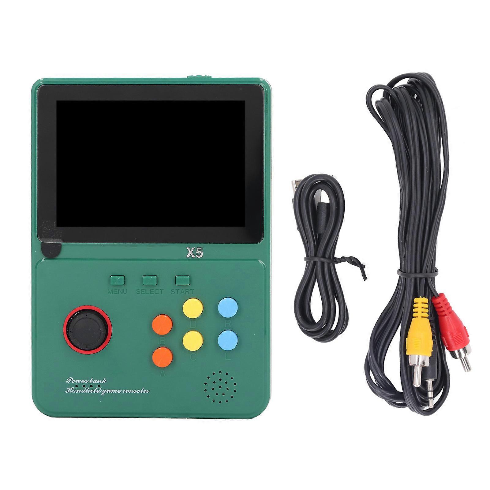 Handheld Game Console 4 Inch HD Display 8000mAh Power Bank 32GB Retro Video Game Console for Over 6 Years Old Kids Green