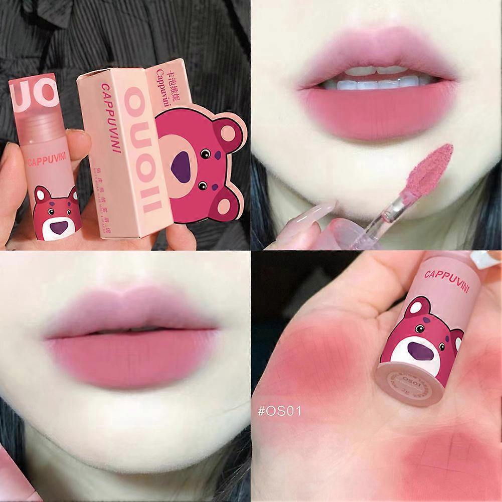 Cappuvini pack de trois ensemble rose ours lèvres boue mat glaçage à lèvres velours blanc