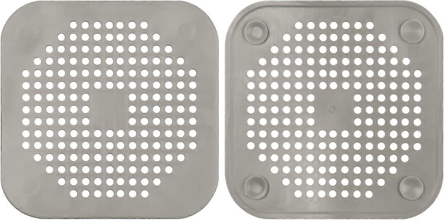 2 PCS Silicone Drain Protector with Suction Cup, Sink Strainer, Clog Trap Filter for Bathroom, Bathtub, Kitchen, Clog Hole Hair Catcher (Grey)